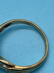 Ladies 9ct With Diamonds Solid Gold Ring Size O / 15-55