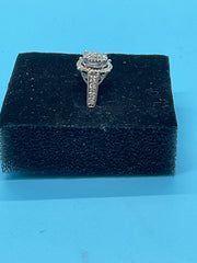 Ladies 9ct With Diamonds Solid Gold Ring Size J/ 09-49