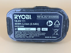 Ryobi Battery - One Plus - 2.5AH 18V - RB18L25