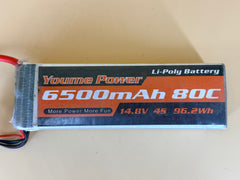 Youme Power 6500MAH 80c 14.8v 4s 96.2Wh RC Battery