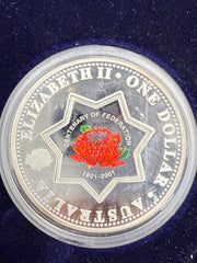 1901-2001 Perth Mint - Centenary Of Federation Silver One Dollar - In Case