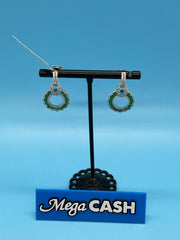 18CT EMERALD & DIAMOND EARRINGS