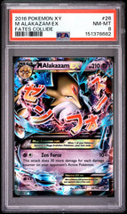 Pokémon - PSA 8 M Alakazam Ex 26/124 Fates Collide