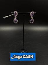 18ct Diamond/Amethyst White Gold Earrings 6.5gms