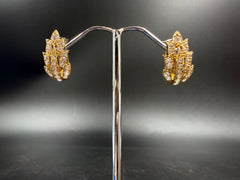 14ct Cubic Leaf Earrings 4.0gms