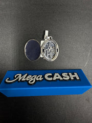 9ct Diamond Oval Locket Pendant 2.6gms