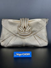 Collette gold alligator patterned clutch with cross body strap