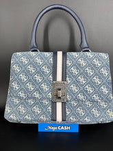 Guess Kasinta mini top handle bag with denim and monogram logo