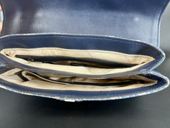 Guess Kasinta mini top handle bag with denim and monogram logo