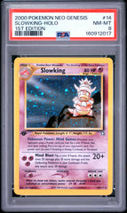 Pokemon- Slowking Holo 14/111 PSA 8- 1st Edition