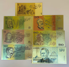 Australian Paper BankNote Set - Gold Plated