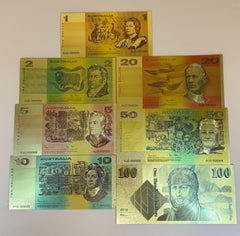 Australian Paper BankNote Set - Gold Plated