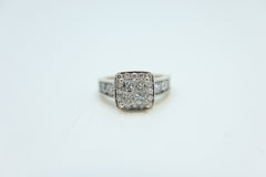 14ct White Gold Ladies Diamond Ring Set Size N 2.70ct TDW