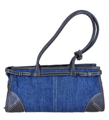 Prada Bonnie Medium Denim And Leather Handbag