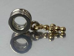 PANDORA Retired Sterling Silver Bead with 14K Gold Cross Dangle