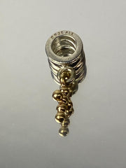 PANDORA Retired Sterling Silver Bead with 14K Gold Cross Dangle