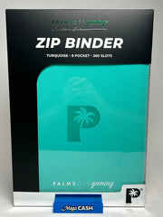 Palms Off Gaming Zip Binder β Teal (9-Pocket, 360 Card Slots)