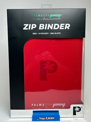 Palms Off Gaming Zip Binder β Red (9-Pocket, 360 Card Slots)
