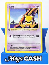 Abra 43/102 First 1st Edition Shadowless Base Set 1999 NM - Mega Cash Sydney