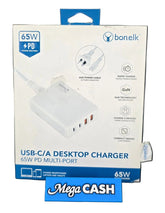 Bonelk Desktop Charger USB - A/USB - C 65W Black - ELK - 21721 - R - Sealed in Box - Mega Cash Sydney