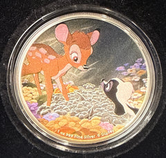 Disney - Bambi & Flower - 80 Years Of Disney 1oz Silver Collectable Coin