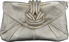Collette gold alligator patterned clutch with cross body strap - Mega Cash Sydney