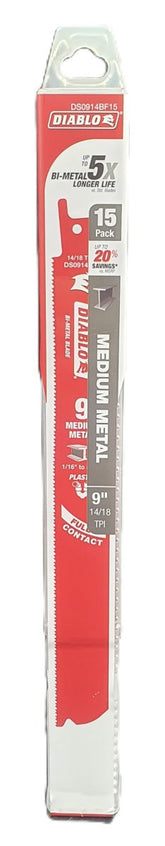 Diablo - 9" Steel Demon Bi-Metal Reciprocating Saw Blades For Medium Metal - 15 Pack - Mega Cash Sydney