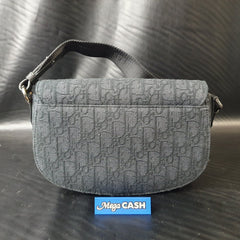 DIOR - Saddle Messenger Bag Black Dior Oblique Jacquard & Black Grained Calfskin - Mega Cash Sydney
