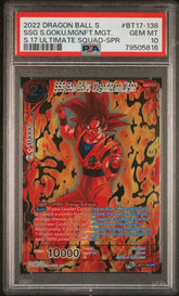 Dragon Ball - SSG Son Goku, Magnificent Might - Ultimate Squad - BT17 - 138 SPR - PSA 10 GEM MT - Mega Cash Sydney