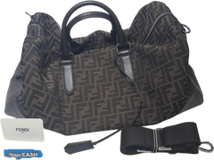 FENDI - Medium Duffle - FF Jacquard Fabric Large Bag - 7VA496AG0MF19KW - Brown - Mega Cash Sydney