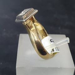 Ladies 18ct With Diamond stone Square Shaped Solid Gold Ring - Mega Cash Sydney