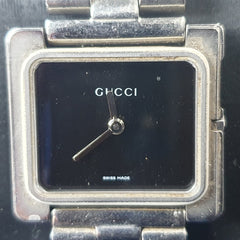 LADIES - GUCCI WATCH - 3600 - Black Dial Stainless Steel G Bezel Square - Mega Cash Sydney