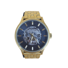 MENS GOLD NIXON SPECTRA WATCH 10ATM GOLD STEEL BAND - Mega Cash Sydney