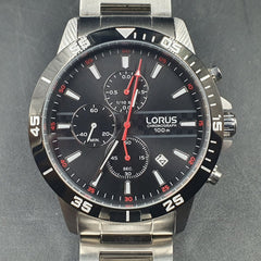 MENS LORUS WATCH - 50.0GMS - VD57-X147 - SILVER STAINLESS STEEL BAND - Mega Cash Sydney