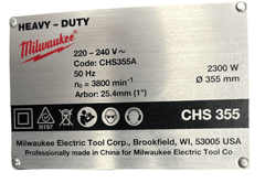 Milwaukee Mitre Saw 355mm - 50hz/240v - CHS355 - Mega Cash Sydney