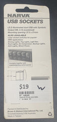 NARVA - 12/24V Dual USB LED Illuminated Socket (Blue) - Mega Cash Sydney