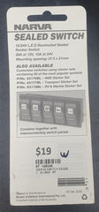 NARVA - 12/24V On/Off/On LED Illuminated Sealed Rocker Switch (Red) - Mega Cash Sydney