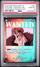 One Piece - PSA 10 Wanted Eustass “Captain Kid” OP03-051 - Mega Cash Sydney
