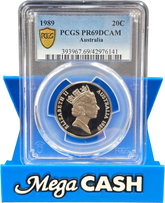 PCGS PR69DCAM - 1989 Australian 20c