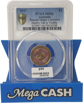 2017 - $2 Possum Magic Colorized Hush's Tail is Visible - PCGS MS66