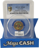 2019 - $2 Wallabies Australia - PCGS MS66