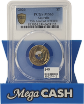 2020 - $2 75th Ann End of WWII - PCGS MS63