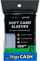 Palms Off Gaming Soft Card Sleeves (100 Pack) – Standard Size 65 x 91mm - Mega Cash Sydney