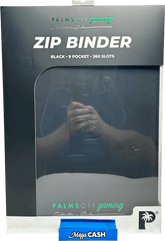 Palms Off Gaming Zip Binder – Black (9 - Pocket, 360 Card Slots) - Mega Cash Sydney