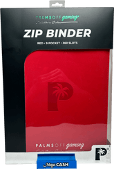 Palms Off Gaming Zip Binder – Red (9 - Pocket, 360 Card Slots) - Mega Cash Sydney