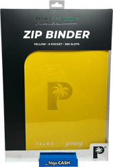 Palms Off Gaming Zip Binder – Yellow (9 - Pocket, 360 Card Slots) - Mega Cash Sydney