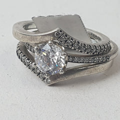 Pandora Silver 3 Ring Set - Size M 1/2 / 6.5 US - Mega Cash Sydney