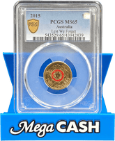 PCGS MS65 - 2015 Lest We Forget $2 Coin - Mega Cash Sydney