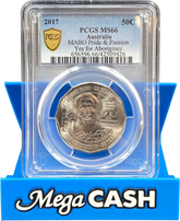 PCGS MS66 - 2017 MABO Pride 50c - Mega Cash Sydney