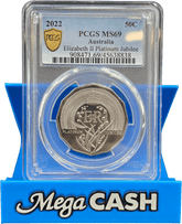 PCGS MS69 - 2022 Elizabeth II Platinum Jubilee 50c - Mega Cash Sydney